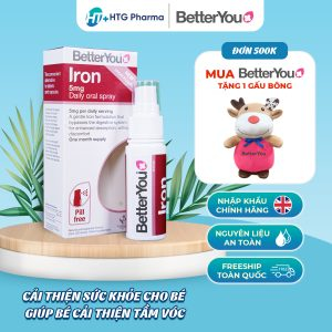 Sắt xịt Better You Iron 5mg - Bổ sung sắt hữu cơ dạng xịt, dễ hấp thu