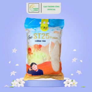 Gạo ST25 Premium Độc Quyền Gói 5kg – Hạt Dẻo Mềm Thơm - Không Thuốc Trừ Sâu – Thơm Ngon